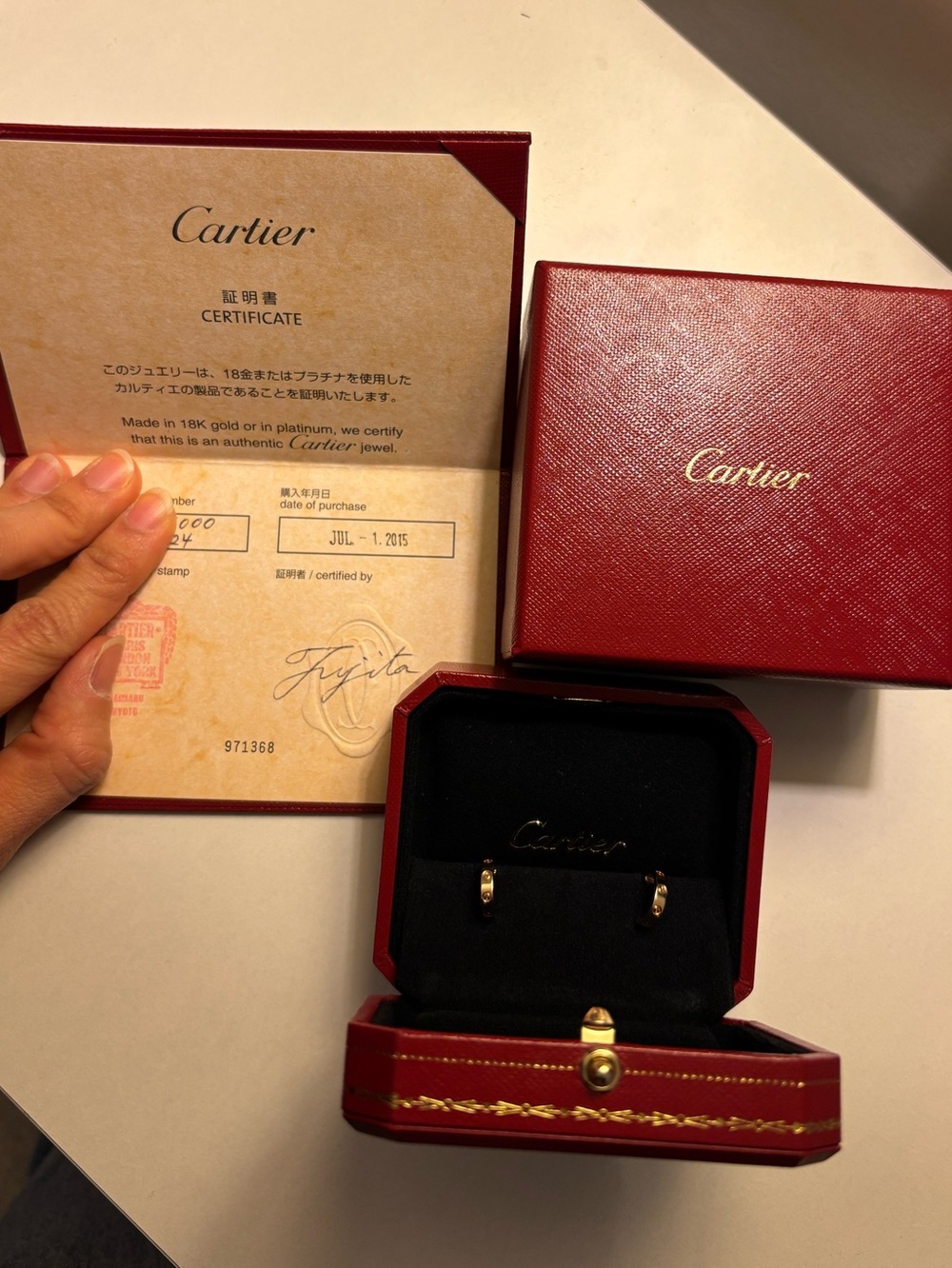 Cartier LOVE Hoop Earrings small model rose gold